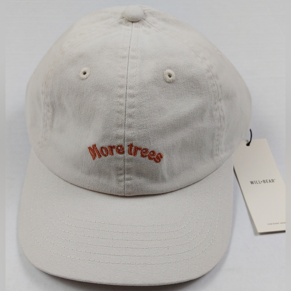 Will + Bear More Trees Hat Adult One Size White Bone Riley Cotton Cap NWT